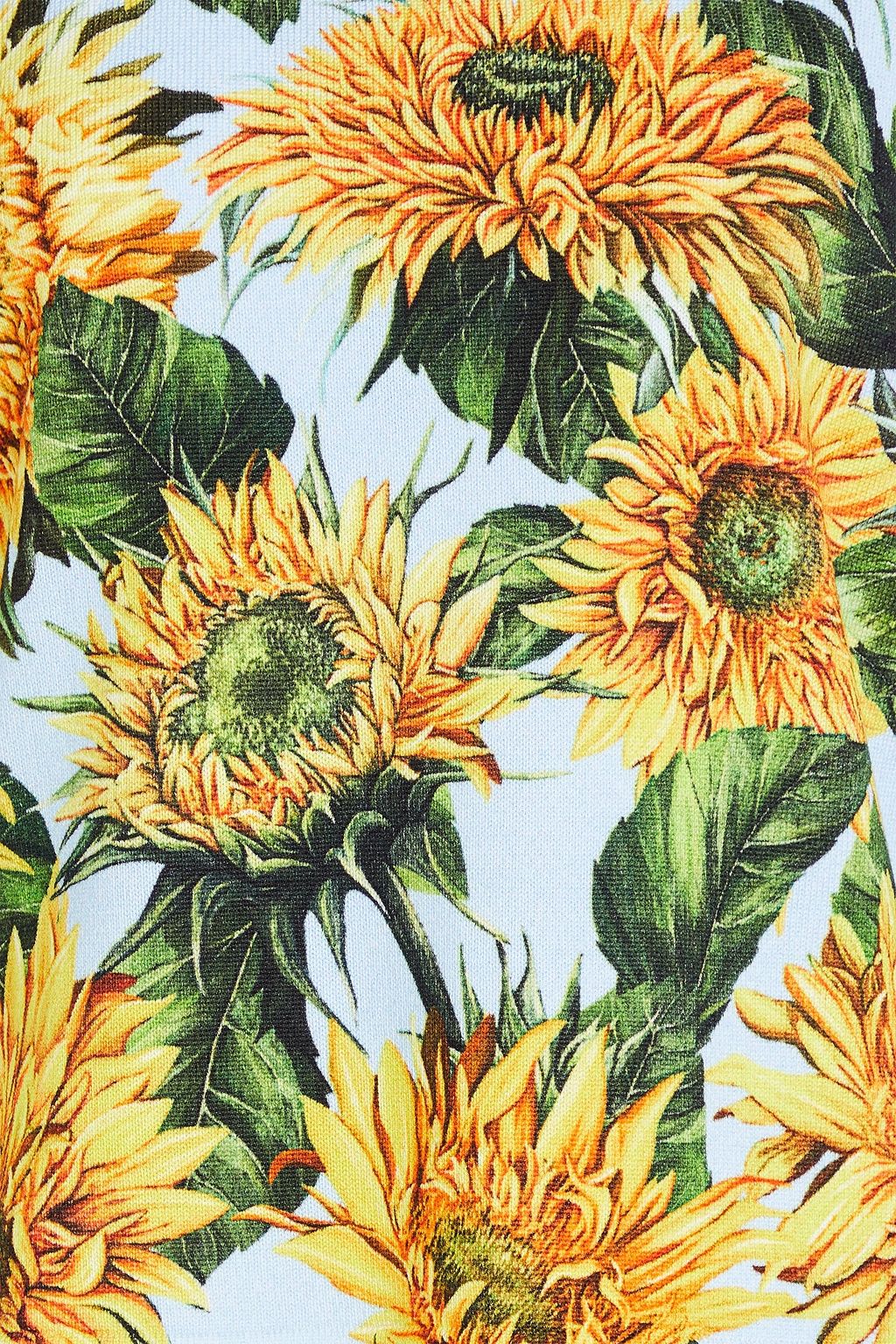 OSCAR DE LA RENTA Floral-print cotton-blend tank