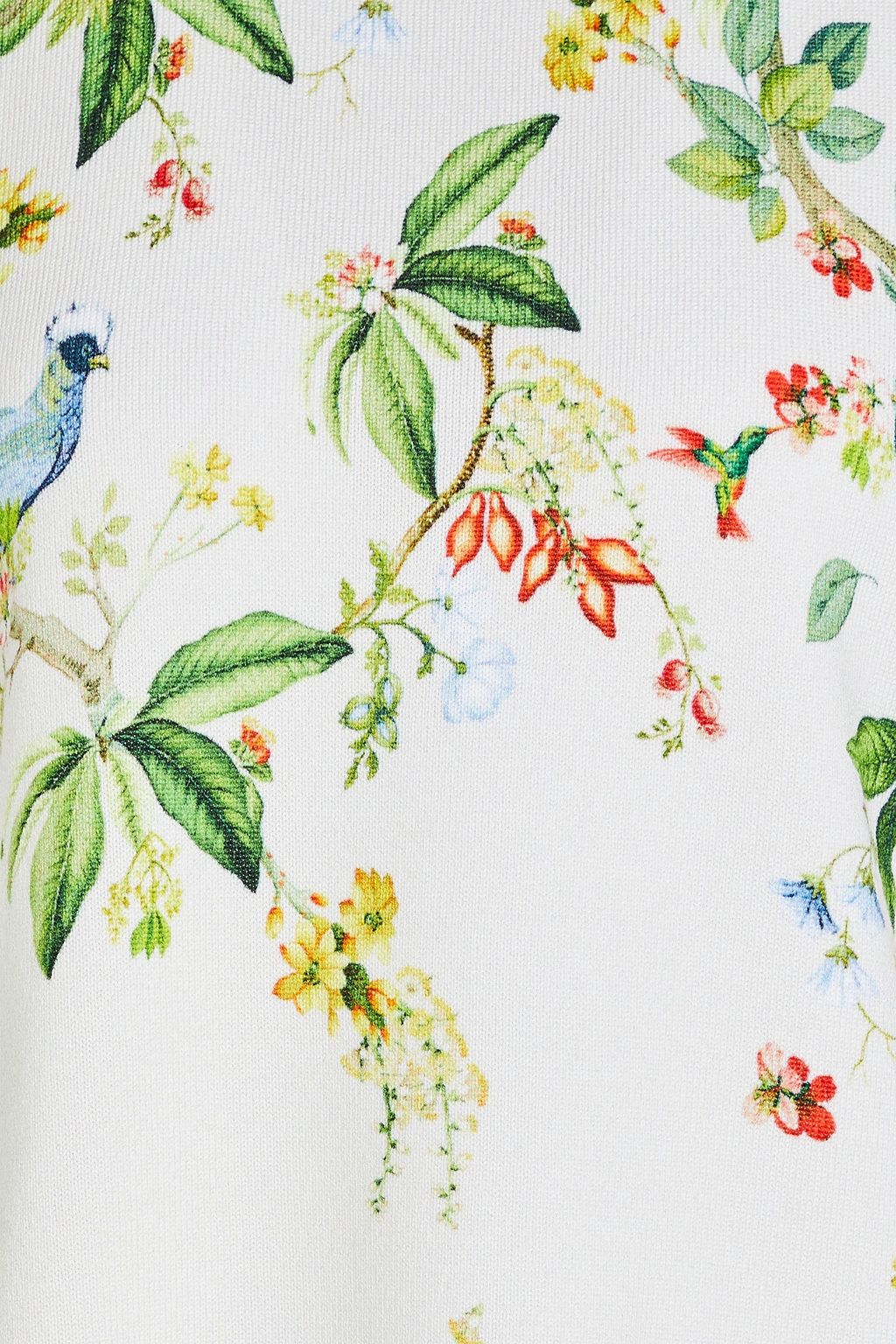 OSCAR DE LA RENTA Floral-print cotton-blend tank