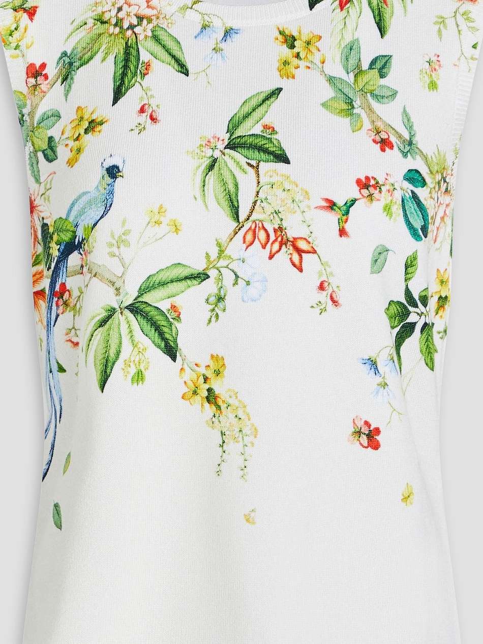 floral-print cotton-blend tank
