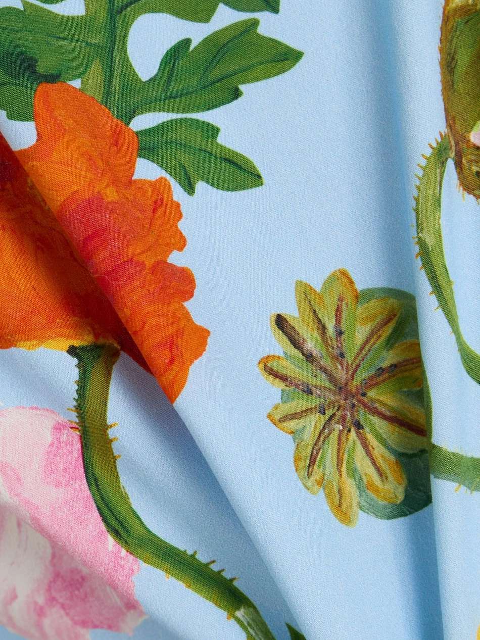 floral-print cotton-blend poplin mini dress