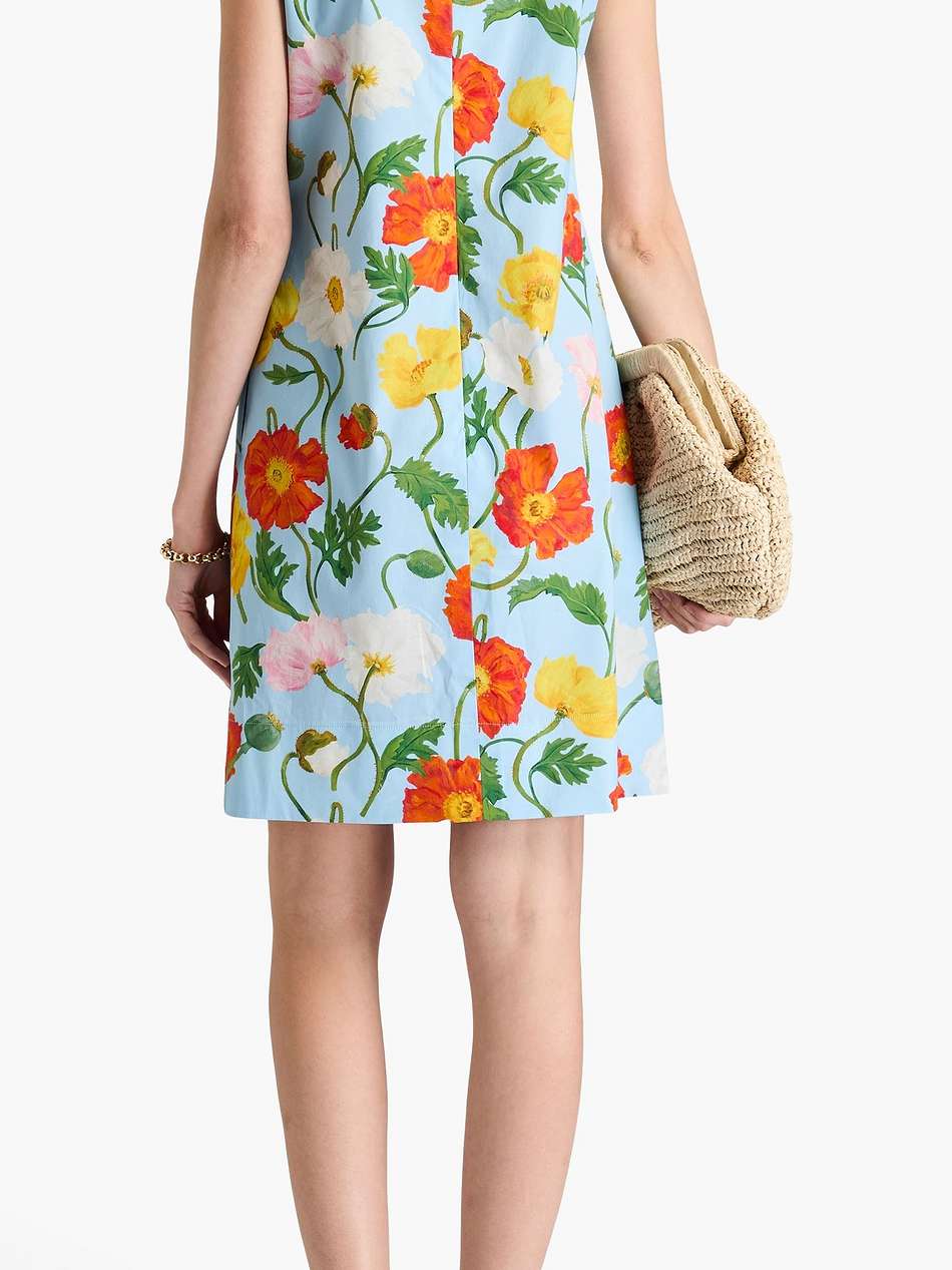 floral-print cotton-blend poplin mini dress