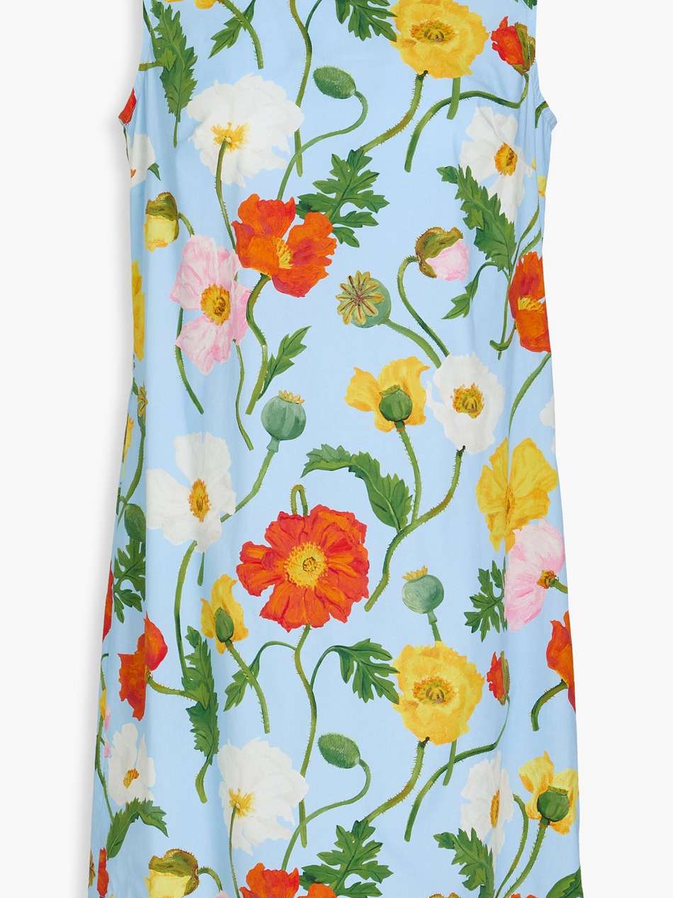 floral-print cotton-blend poplin mini dress