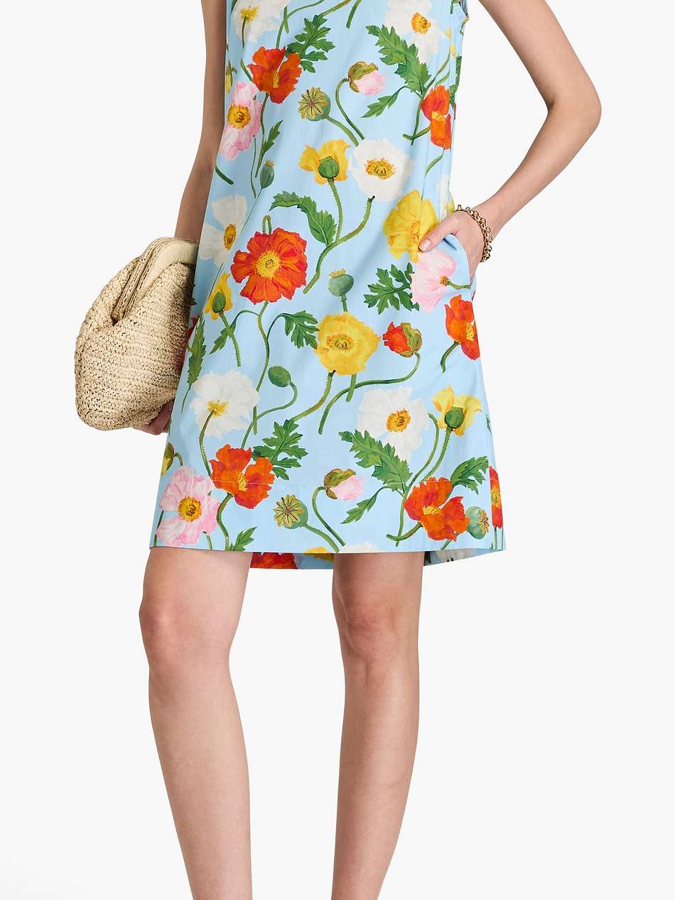 floral-print cotton-blend poplin mini dress