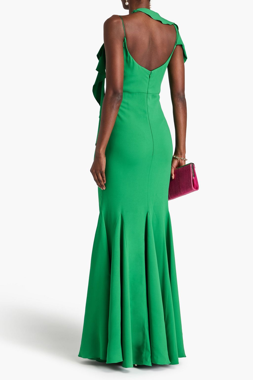 OSCAR DE LA RENTA Ruffled cady gown