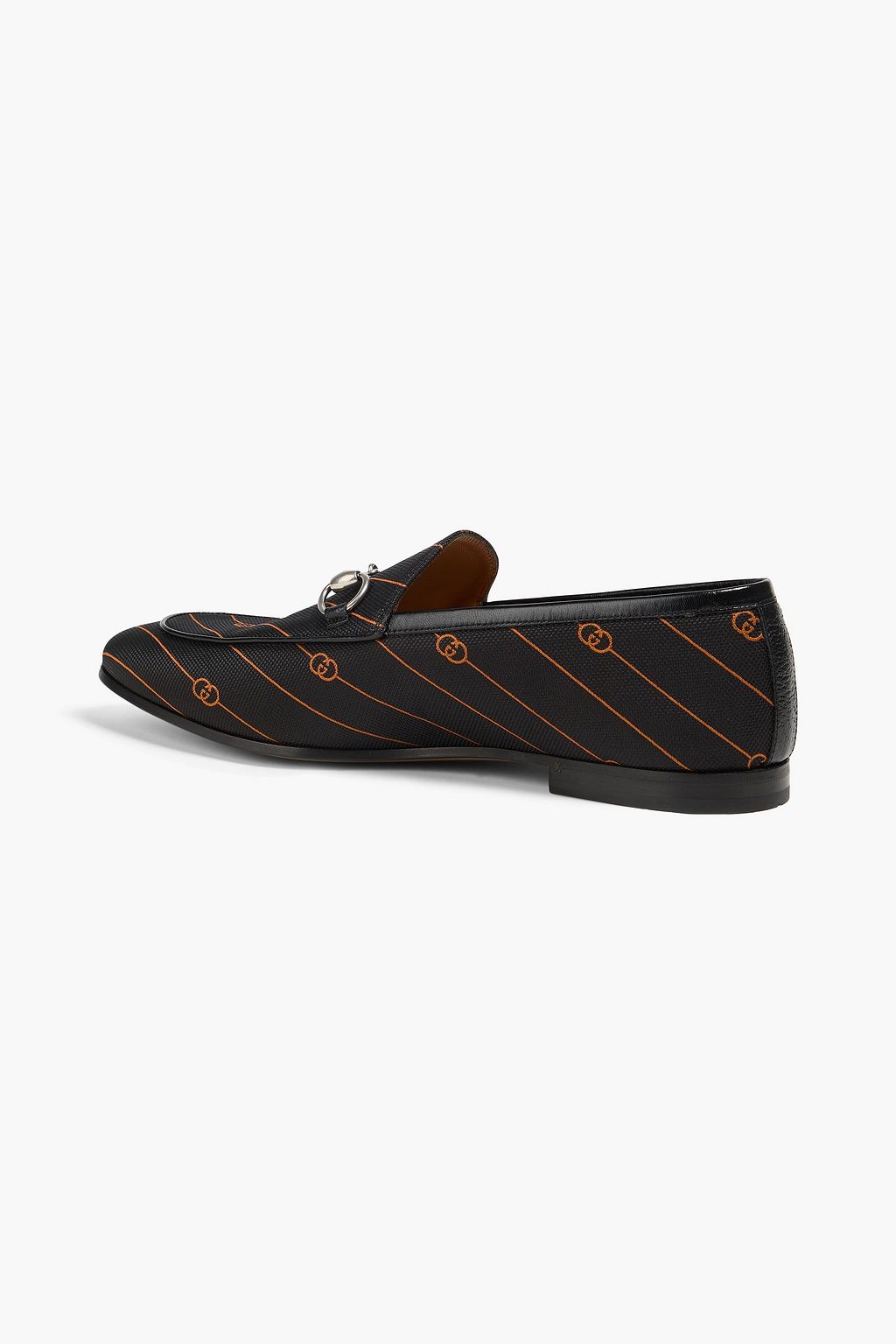 GUCCI Embellished canvas loafers