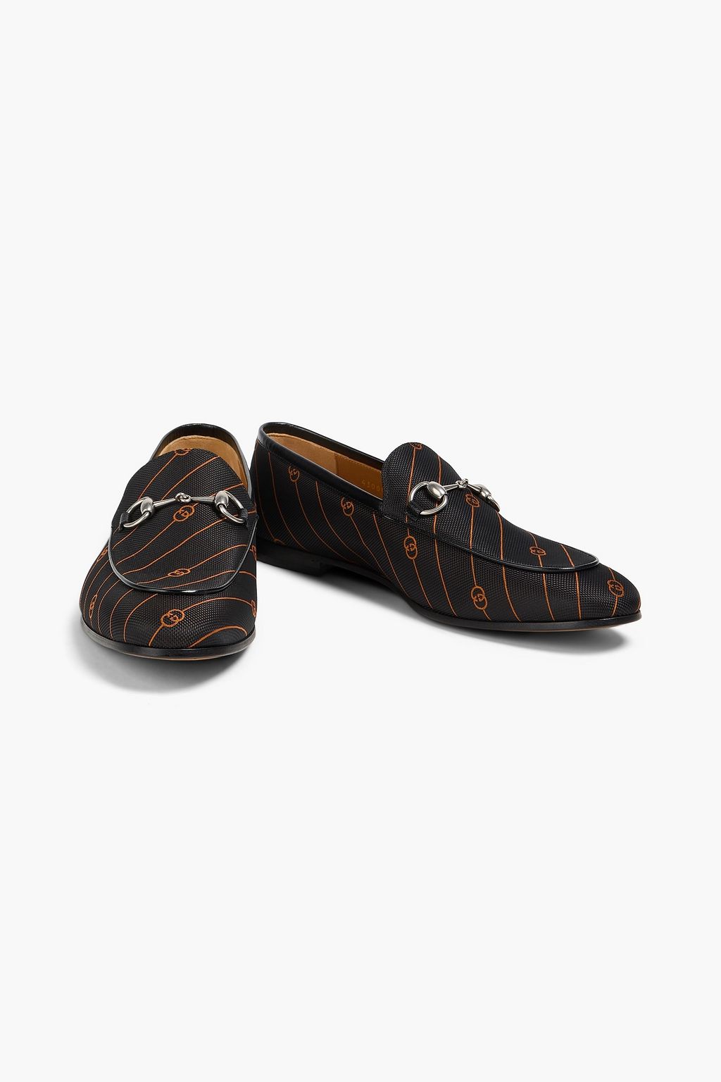 GUCCI Embellished canvas loafers