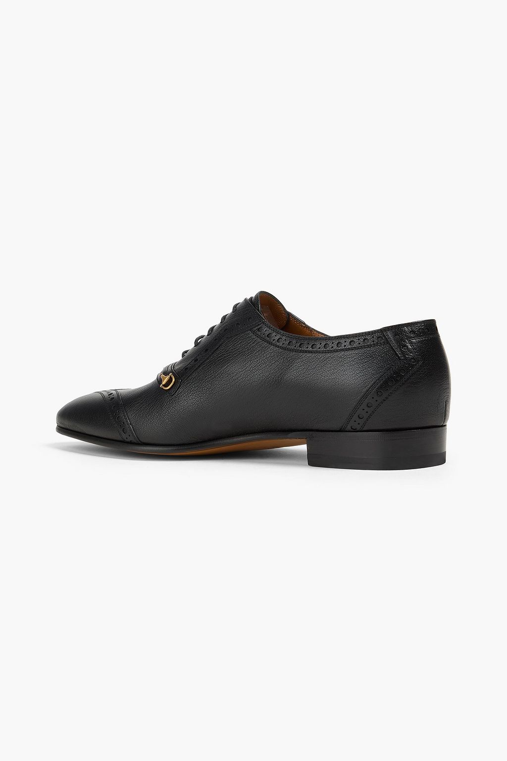 GUCCI Embellished textured-leather brogues