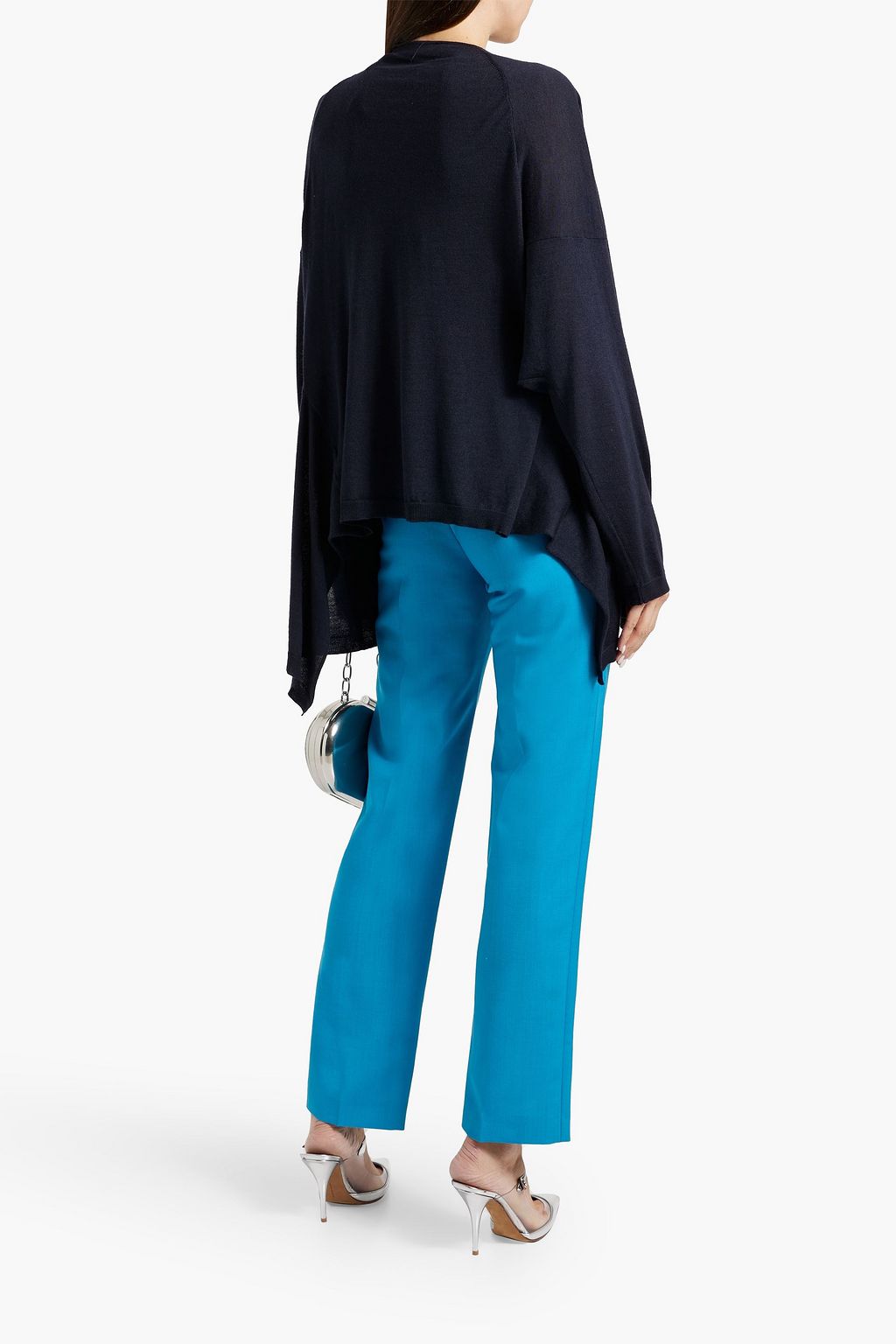 VALENTINO GARAVANI Lace-trimmed wool, silk and cashmere-blend cardigan