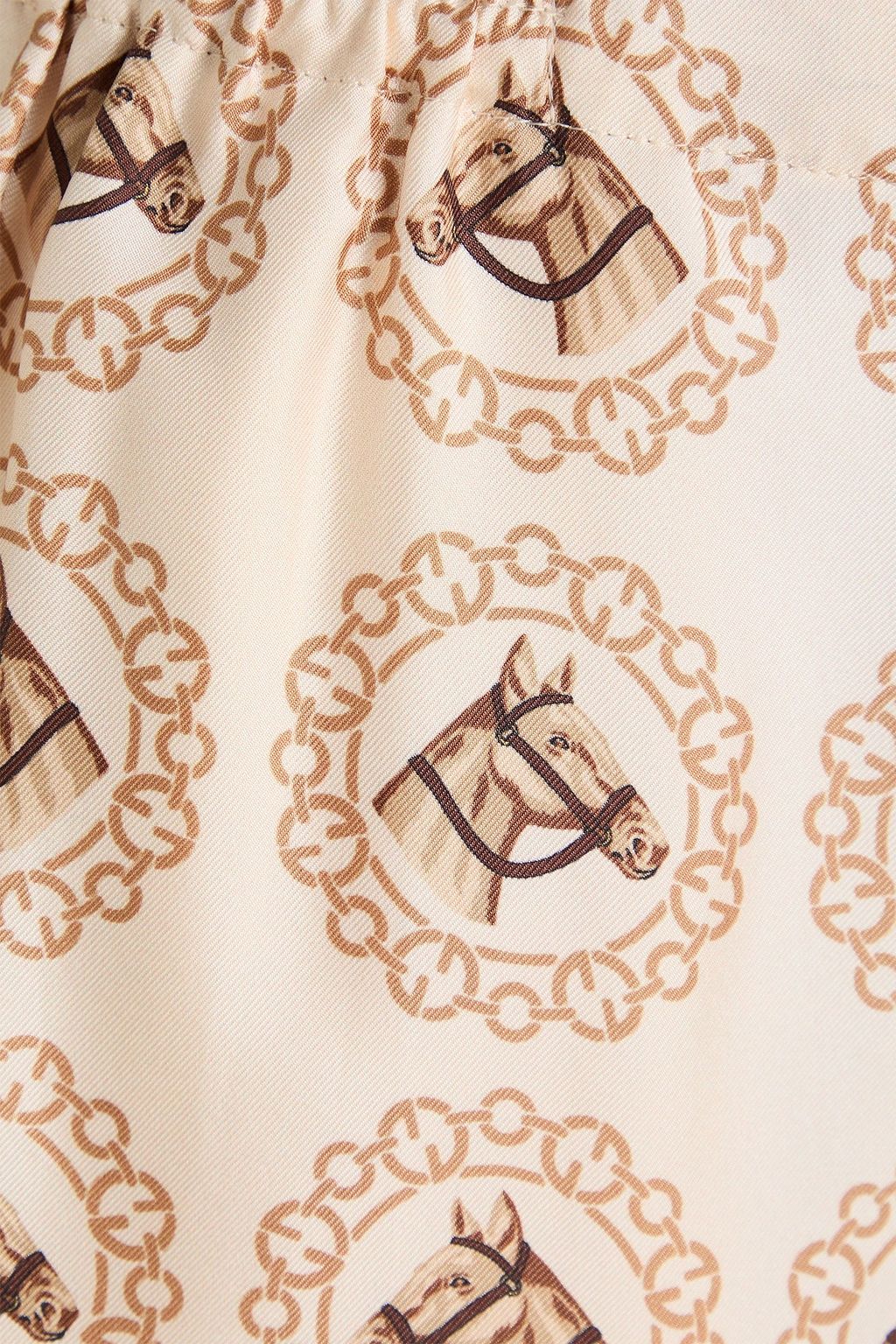 GUCCI Printed silk-twill shorts