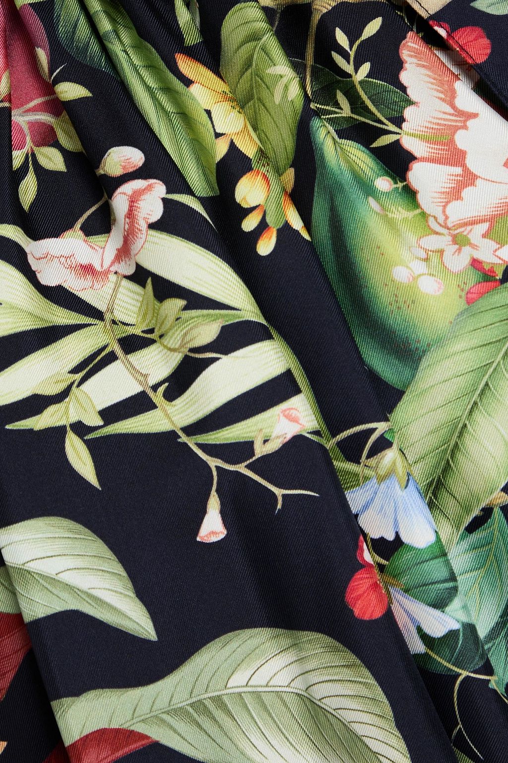 OSCAR DE LA RENTA Floral-print silk-twill maxi dress