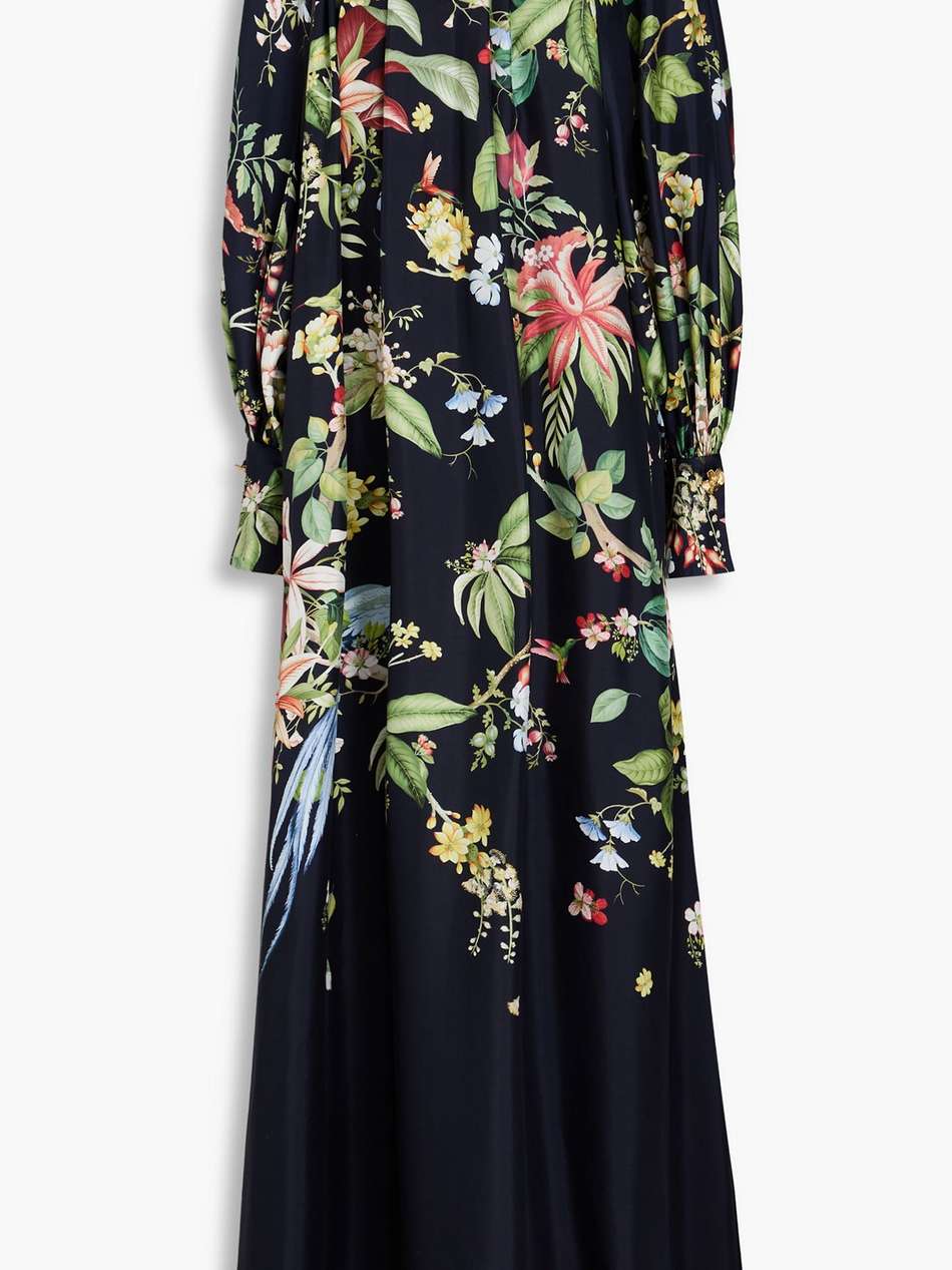 floral-print silk-twill maxi dress