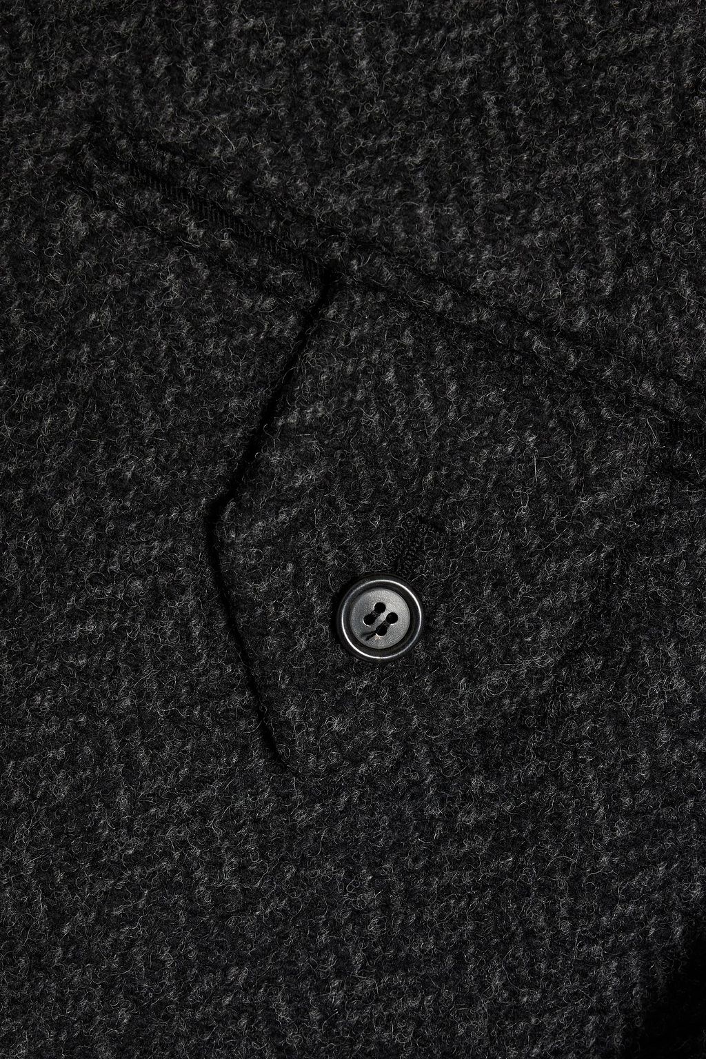 VALENTINO GARAVANI Pleated herringbone wool-blend wide-leg pants