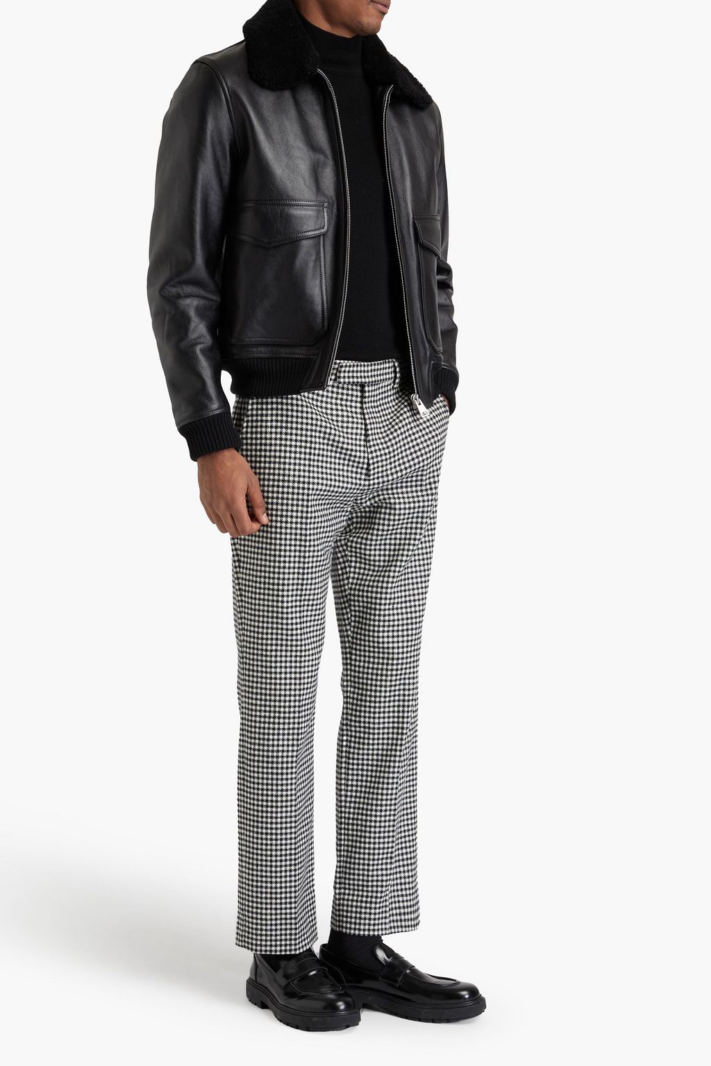 GUCCI Gingham wool-jacquard pants
