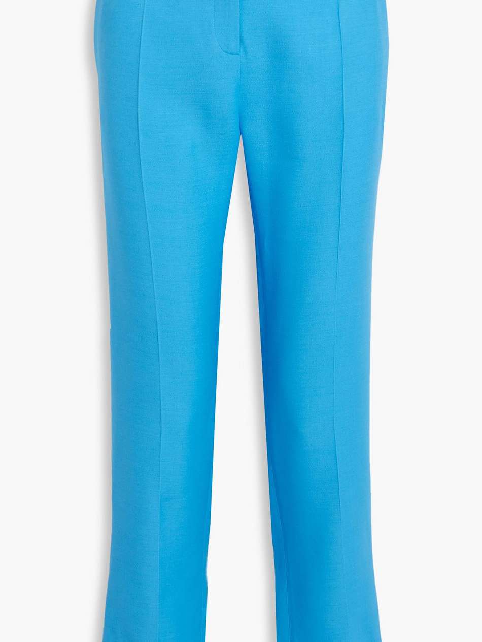 wool and silk-blend crepe straight-leg pants