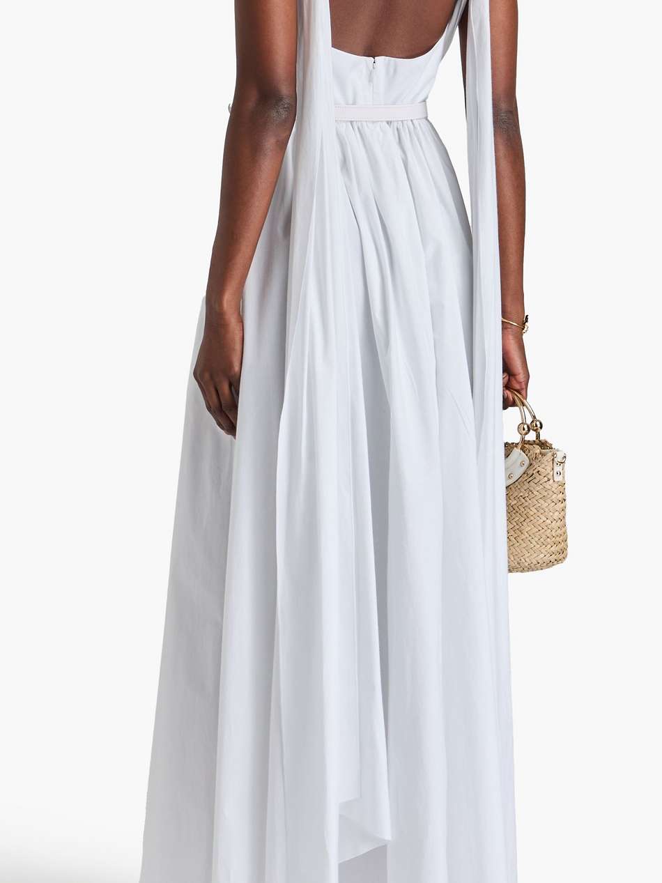 belted cotton-blend poplin maxi dress