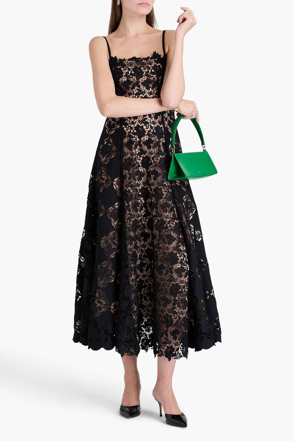 OSCAR DE LA RENTA فستان متوسط الطول من الدانتيل