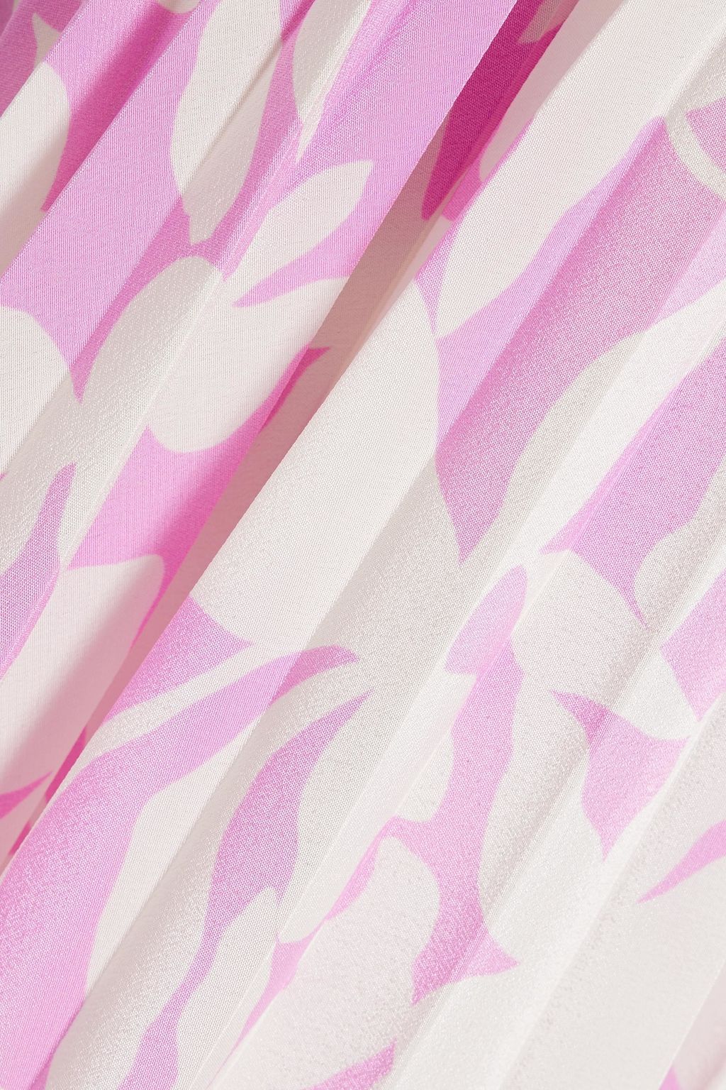 VALENTINO GARAVANI Pleated floral-print silk-crepe midi skirt