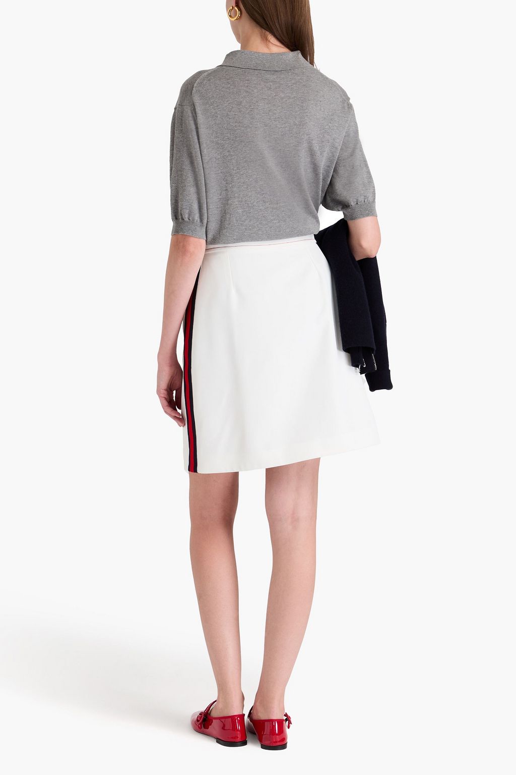 GUCCI Embroidered twill mini wrap skirt