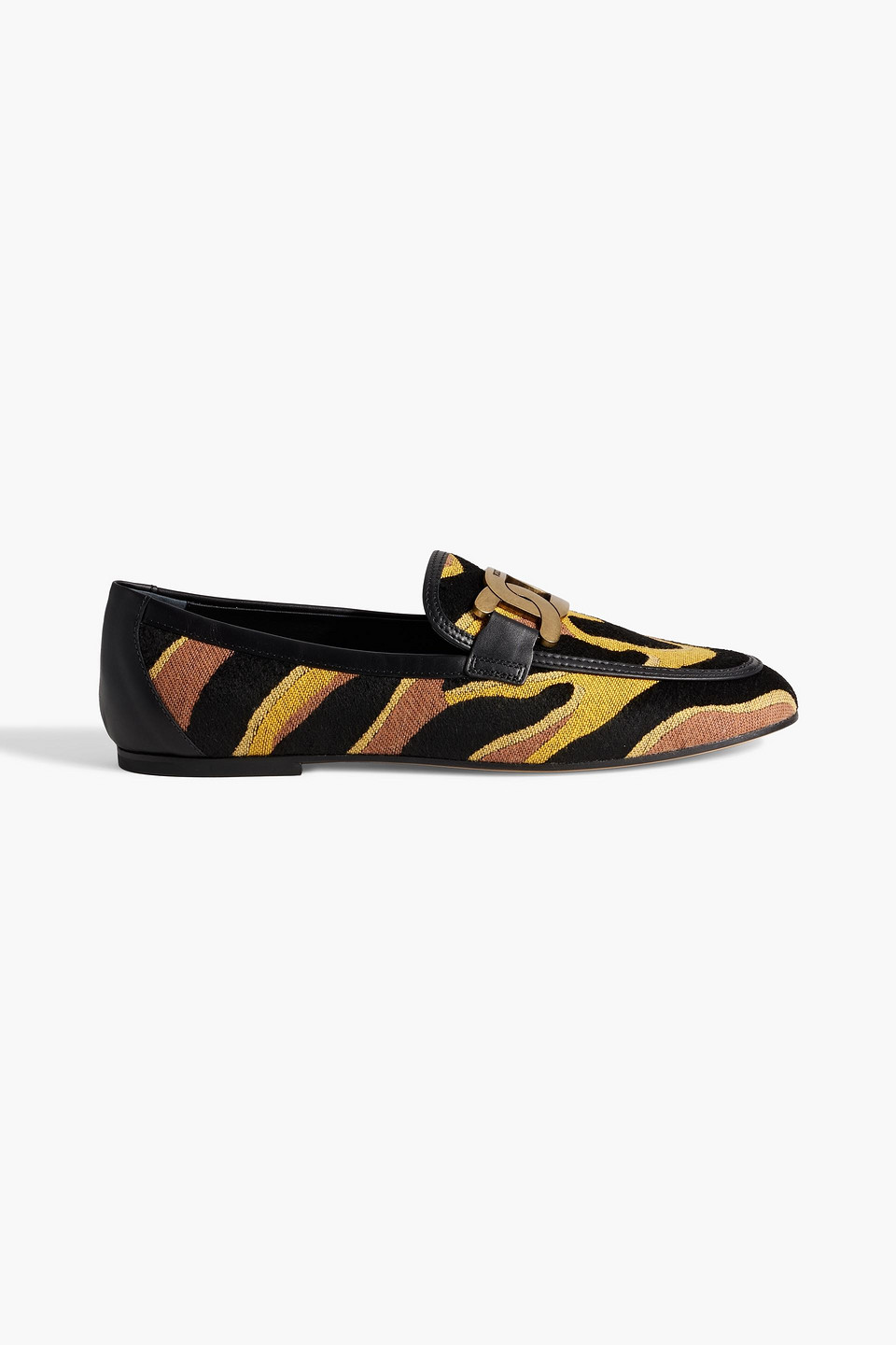 Tod's Kate Loafers In Fabric And Leather In Black