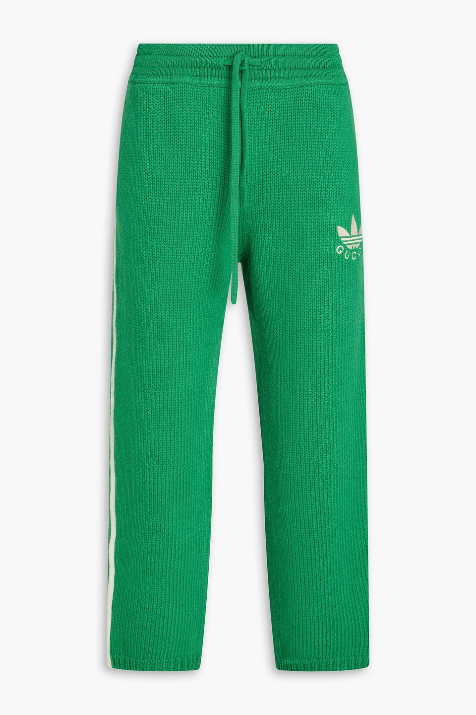 Adidas Originals Embroidered Wool Sweatpants In Green