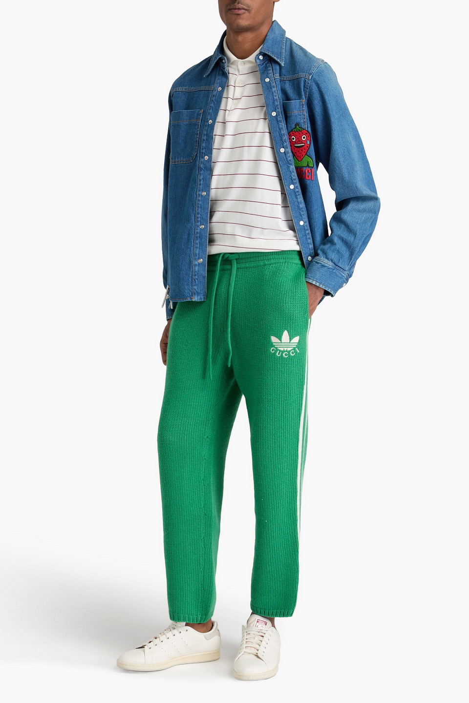 ADIDAS ORIGINALS EMBROIDERED WOOL SWEATPANTS