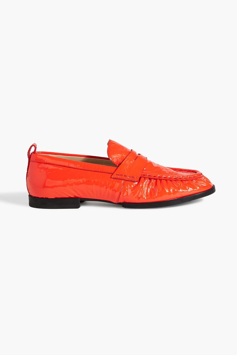 Tod's Patent-leather Loafers In Bright Orange