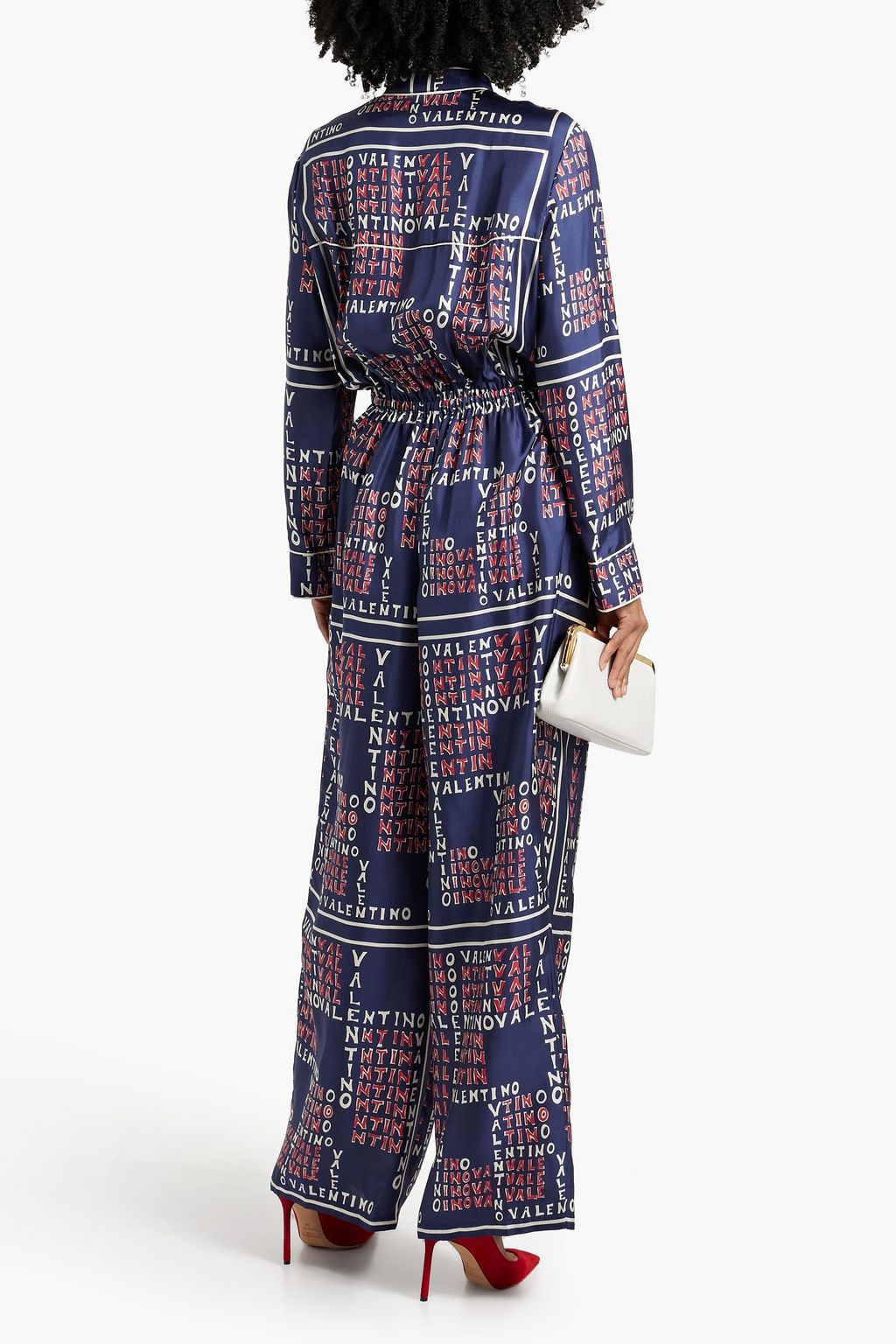 VALENTINO GARAVANI Printed silk-twill jumpsuit