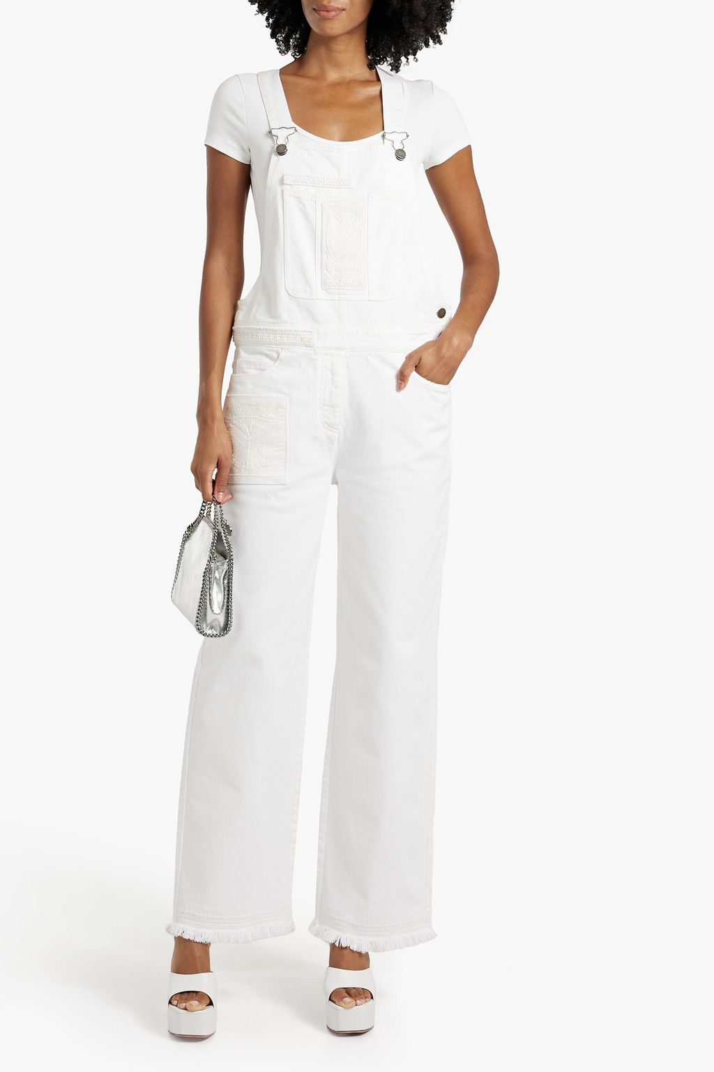 VALENTINO GARAVANI Embellished denim overalls