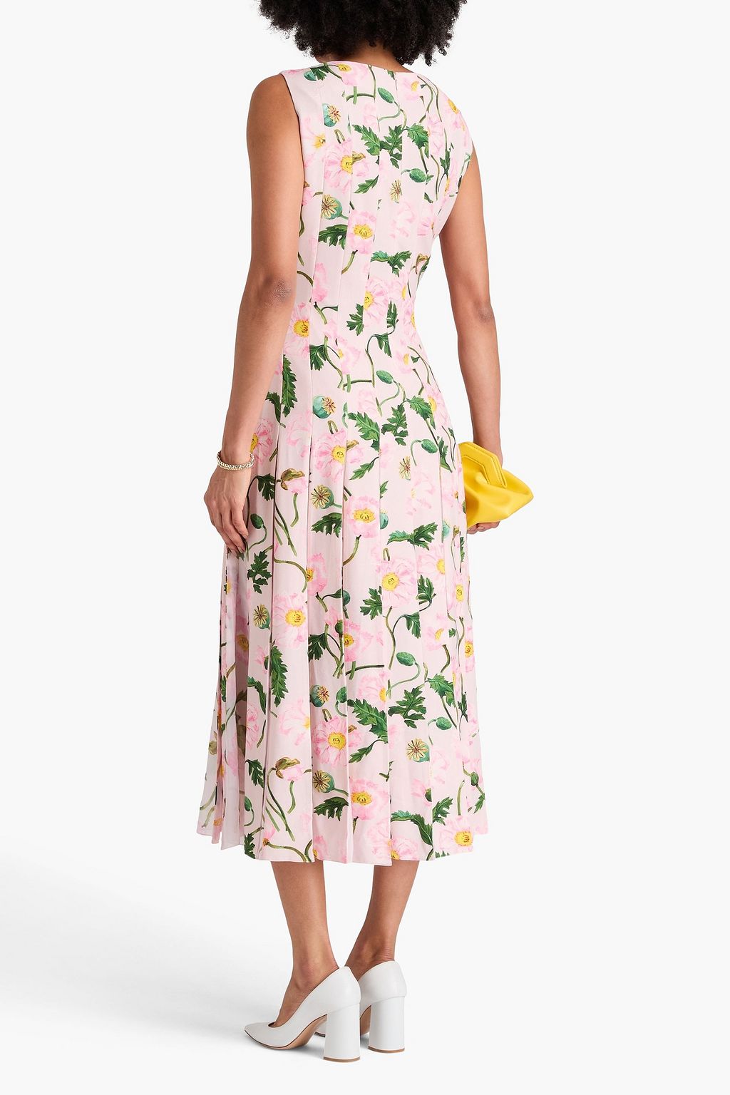 OSCAR DE LA RENTA Floral-print crepe midi dress