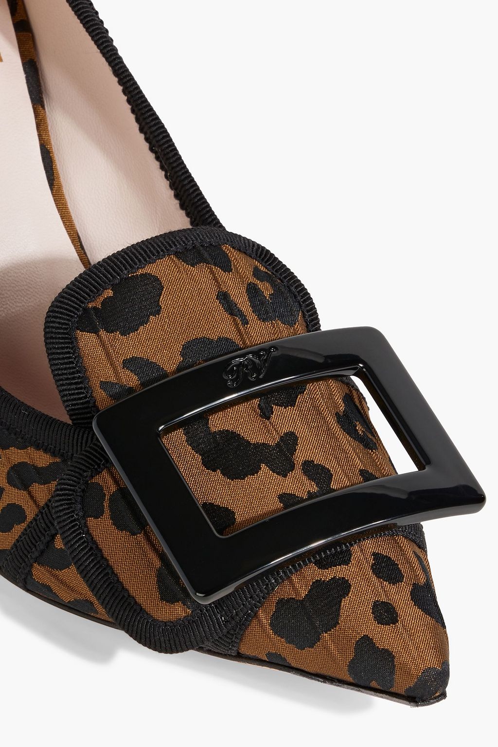 ROGER VIVIER Buckled leopard-jacquard pumps