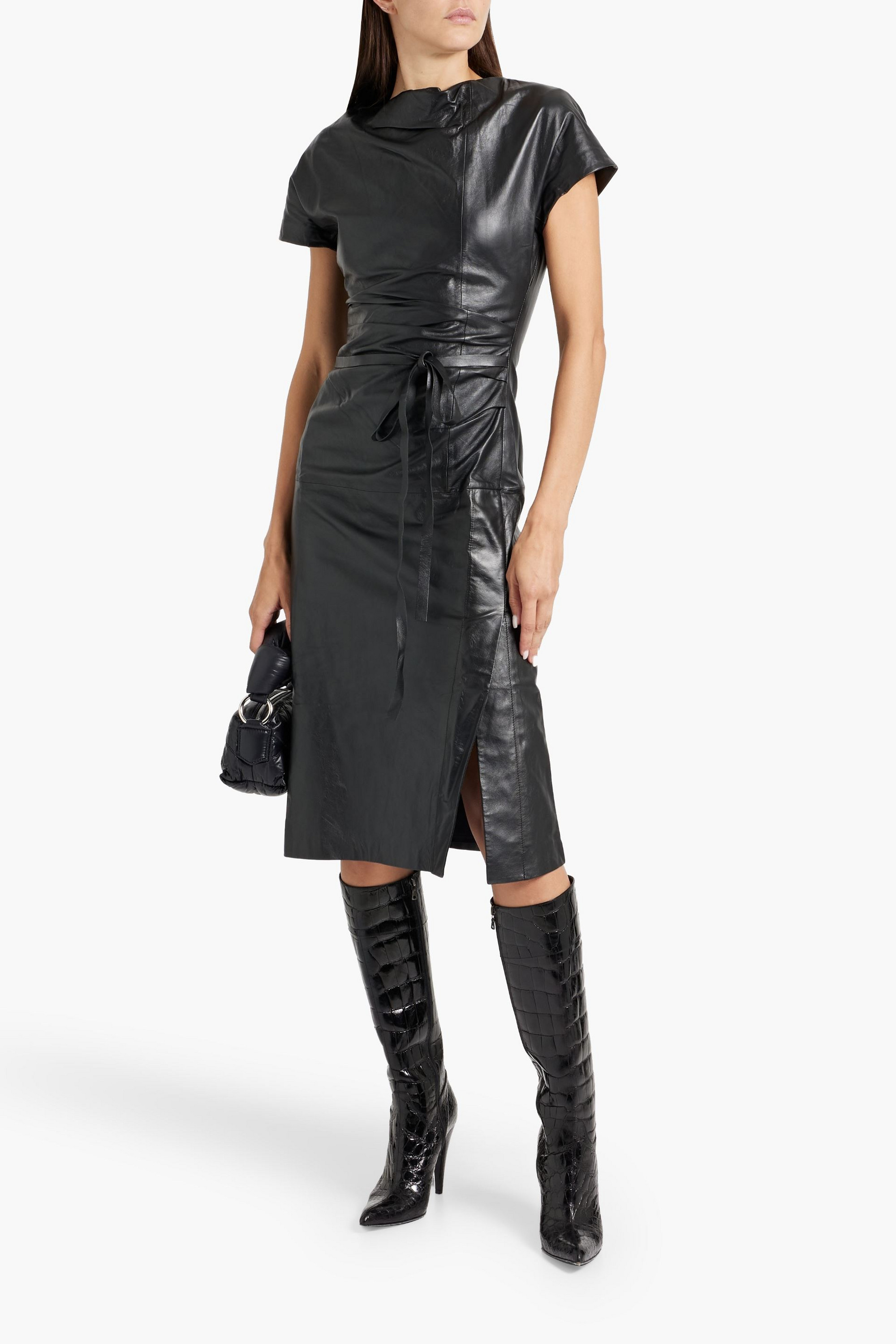 Acne Studios Wrap-effect leather dress