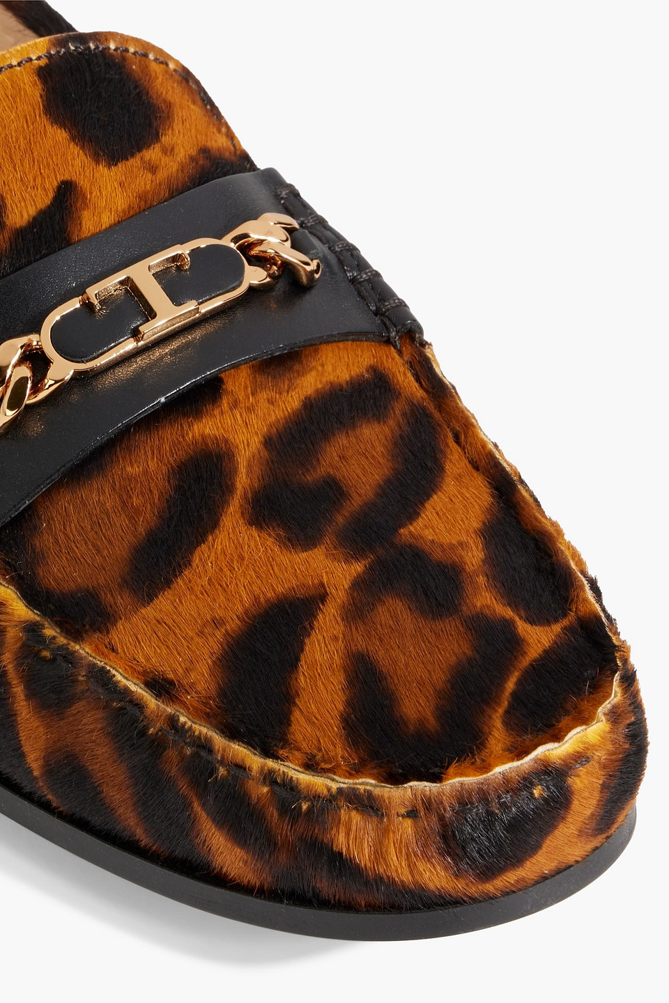 Tod's Embellished Leopard-print Calf Hair Loafers In Animal Print