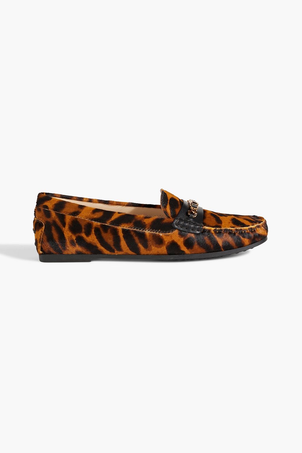 Tod's leopard loafers discount