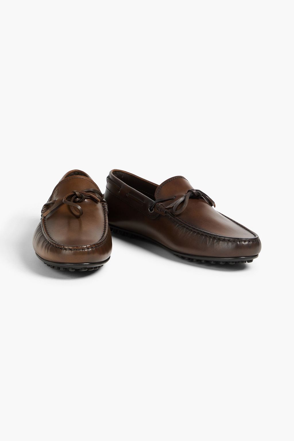 TOD'S City Gommino burnished-leather driving shoes