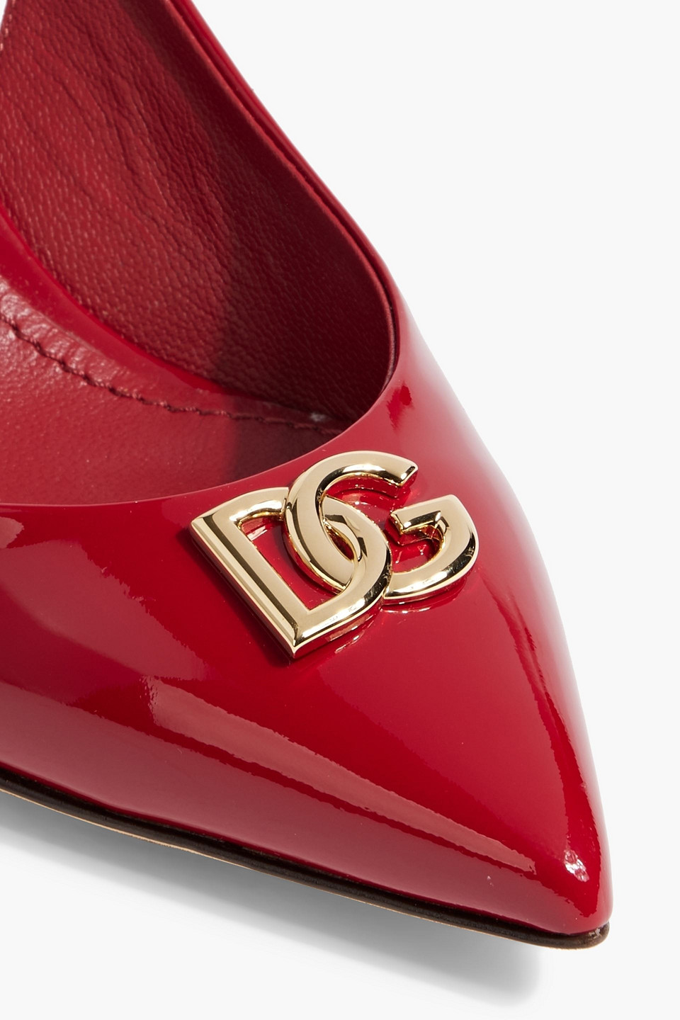 Dolce & Gabbana Embellished Patent-leather Slingback Pumps In Red