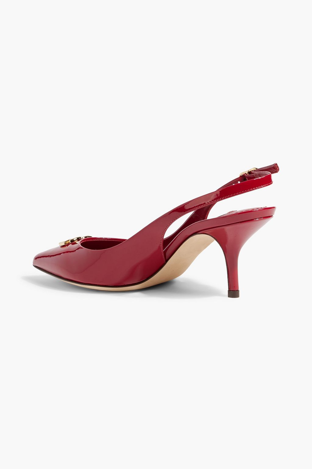 DOLCE&GABBANA Embellished patent-leather slingback pumps