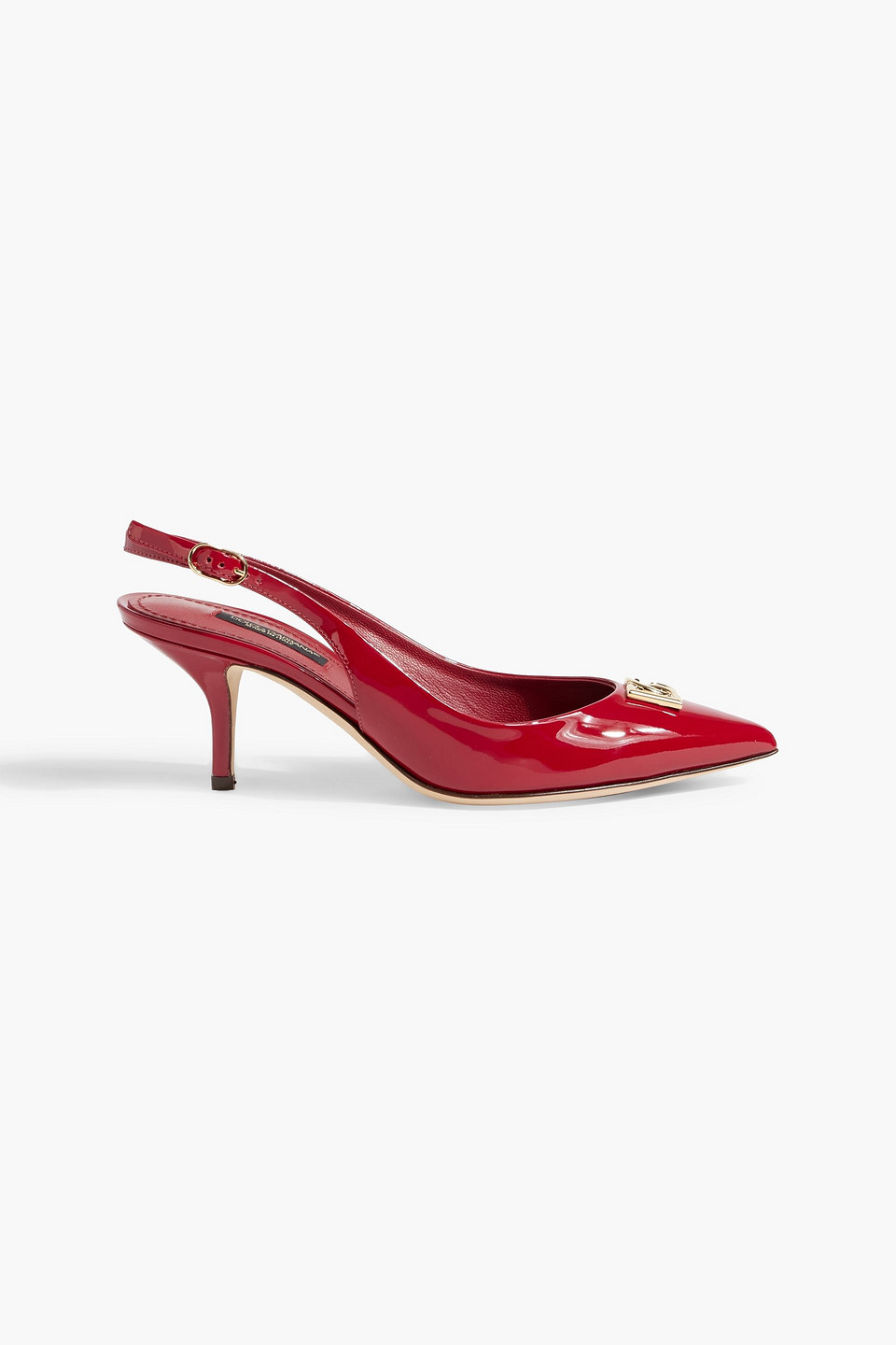 Dolce & Gabbana Embellished Patent-leather Slingback Pumps In Red
