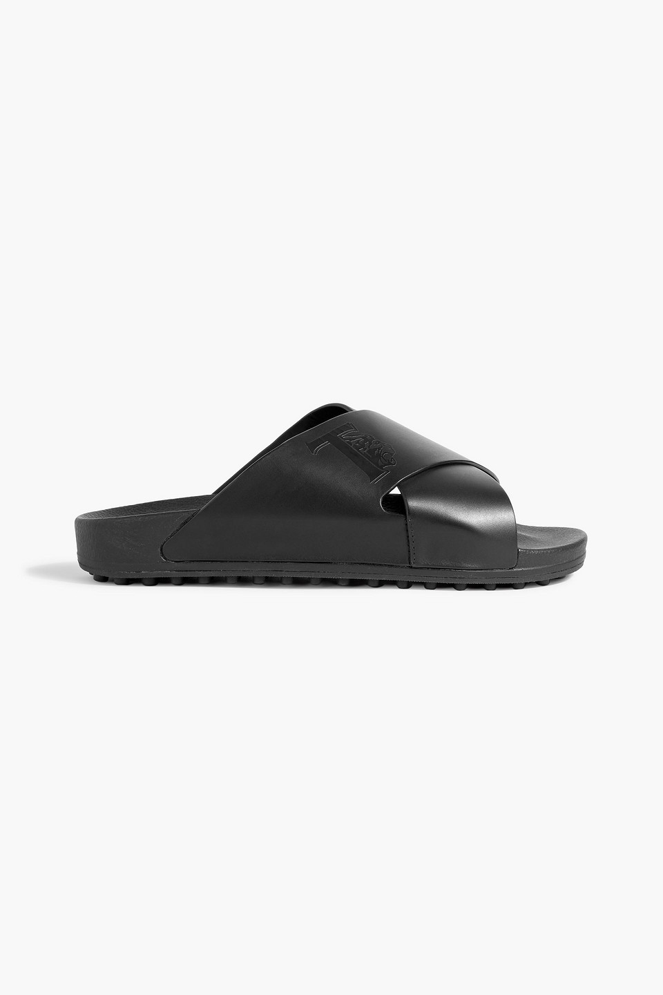 Embossed leather sandals