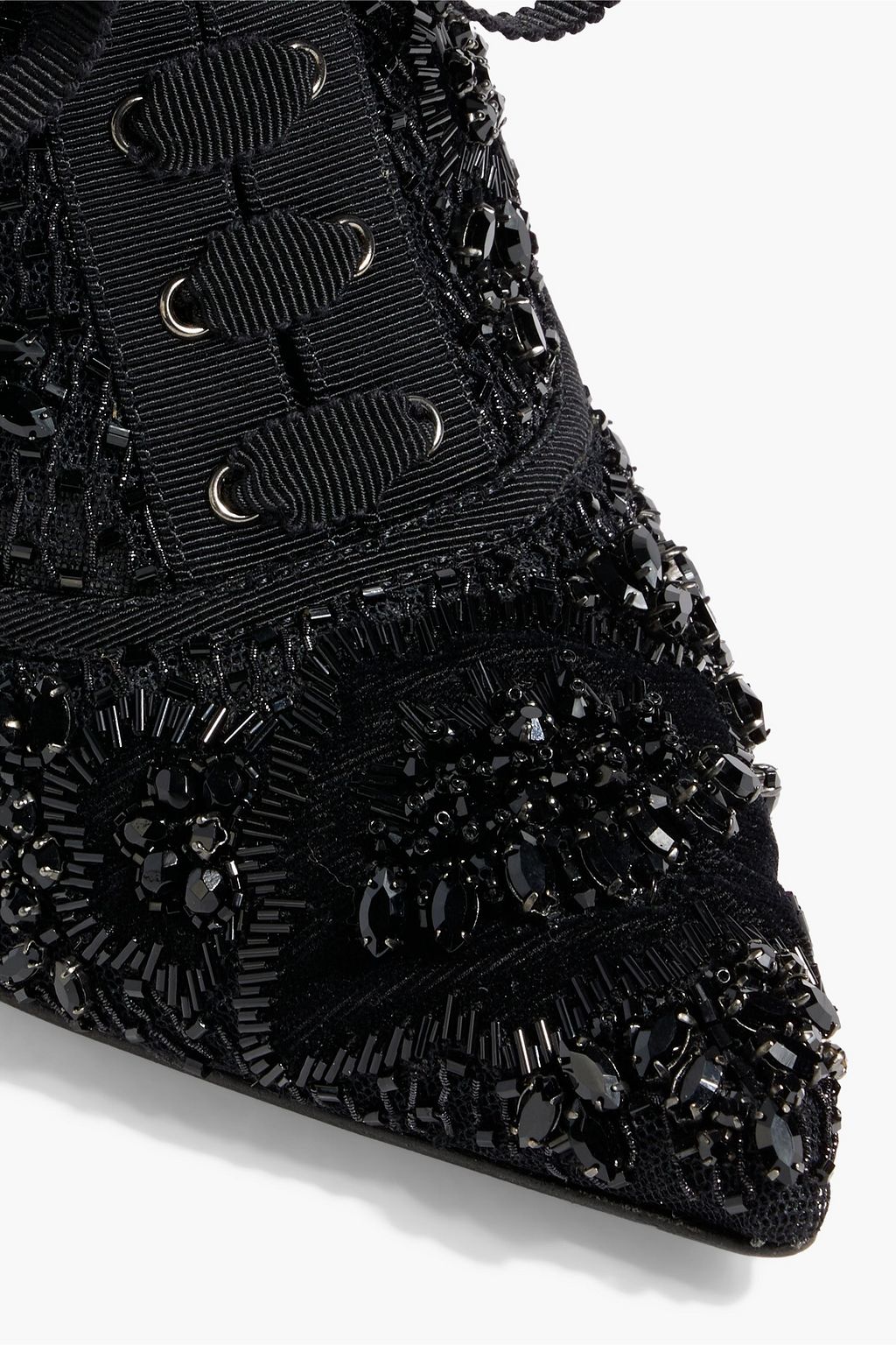 DOLCE&GABBANA Embellished mesh ankle boots