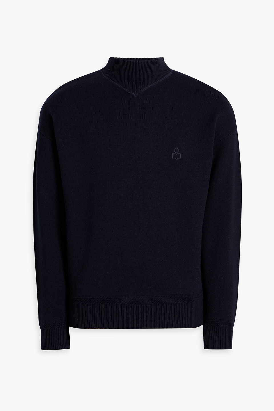 Isabel Marant Knitted Turtleneck Sweater In Midnight Blue