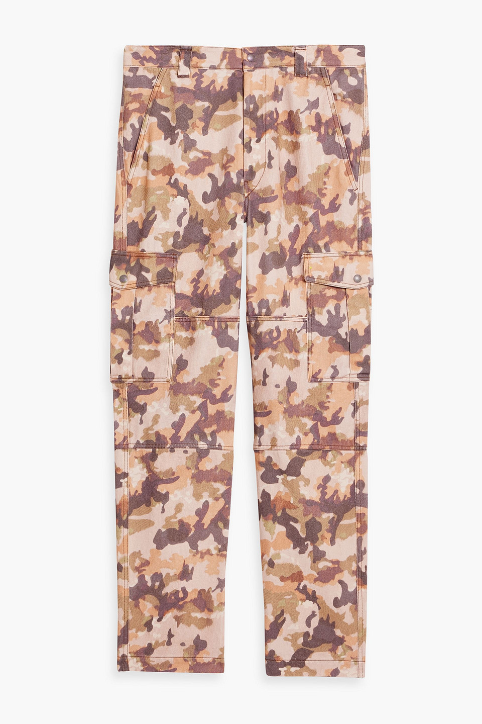 Isabel Marant Elyo Camouflage-print Jeans In Pastel Orange