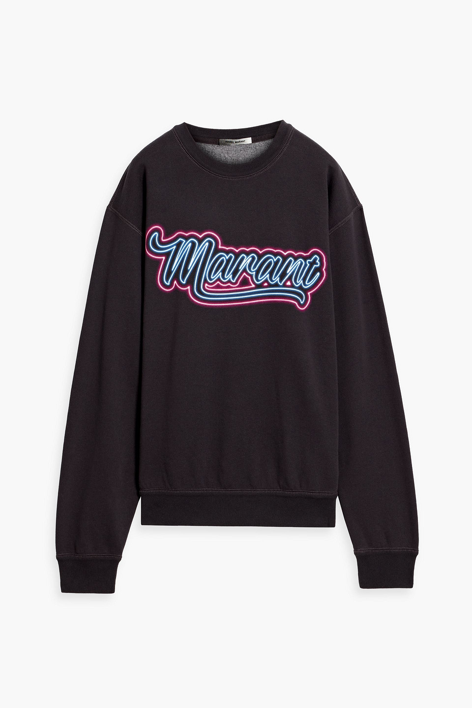 Isabel Marant Miko Printed Cotton-blend Fleece Sweatshirt In Black