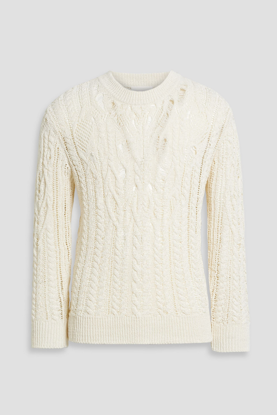 Isabel Marant Felix Cable-knit Cotton-blend Sweater In Ecru