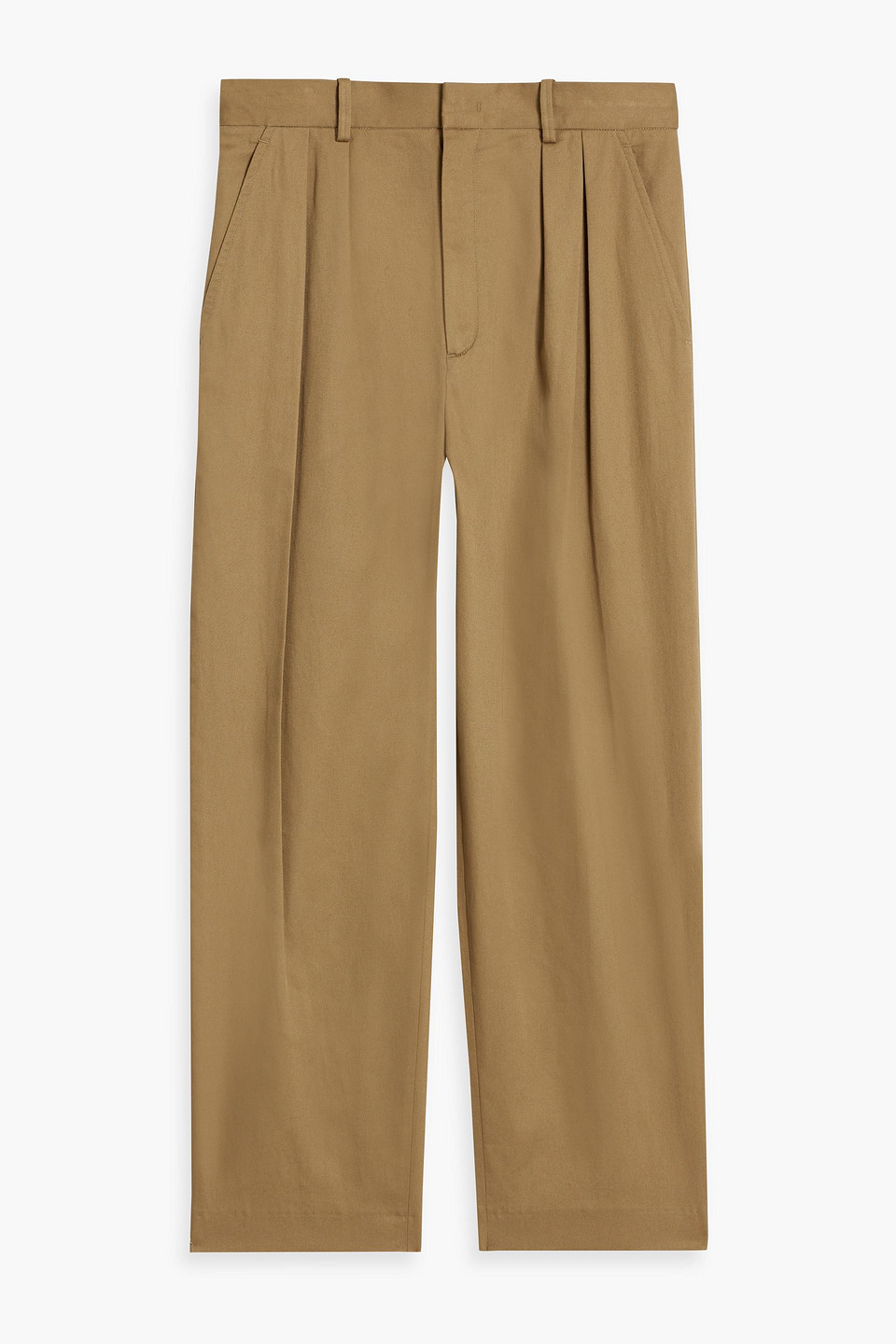 Isabel Marant Nicuflow Pleated Cotton Chinos In Light Brown