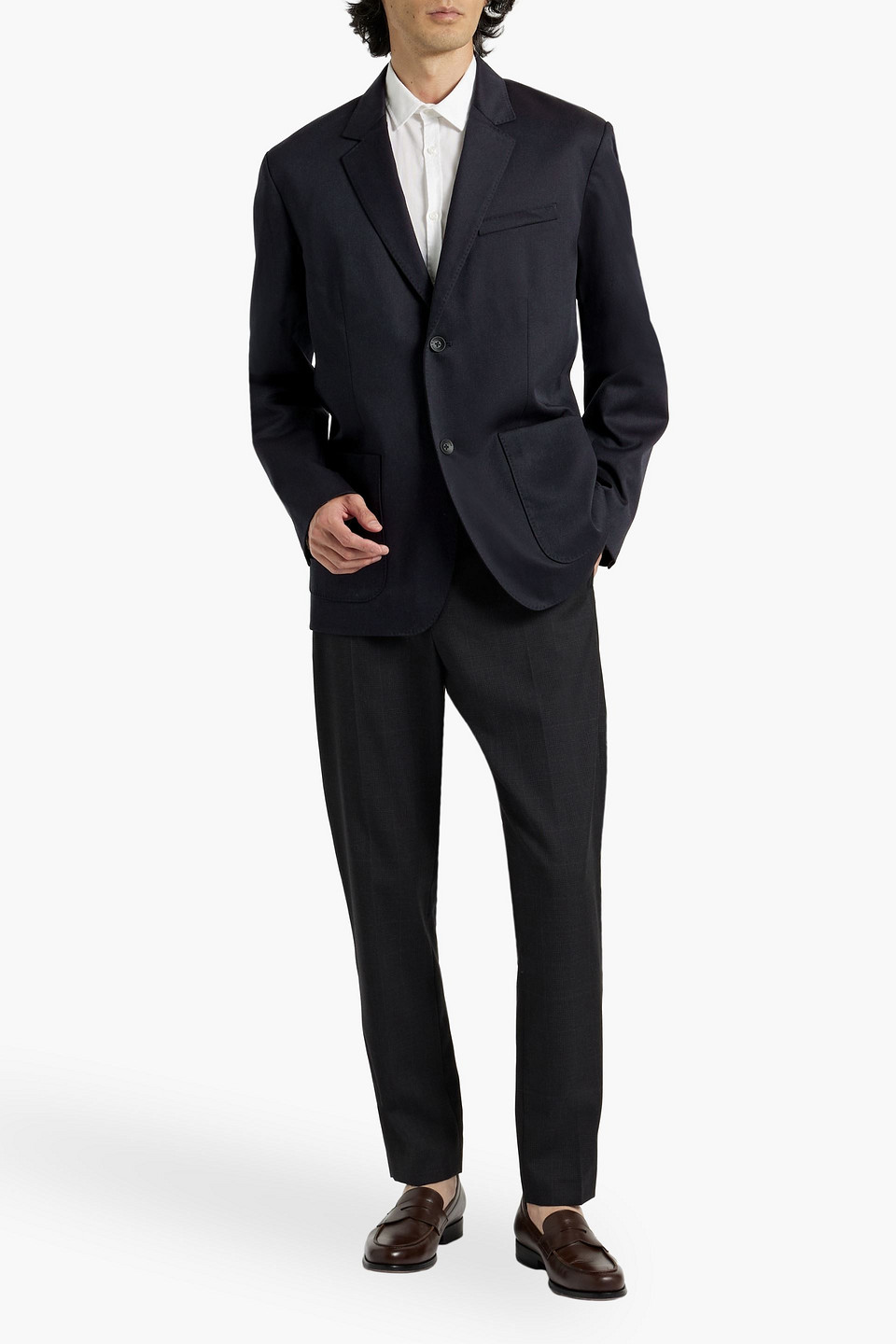 Rag & Bone Wool-blend Twill Blazer In Midnight Blue