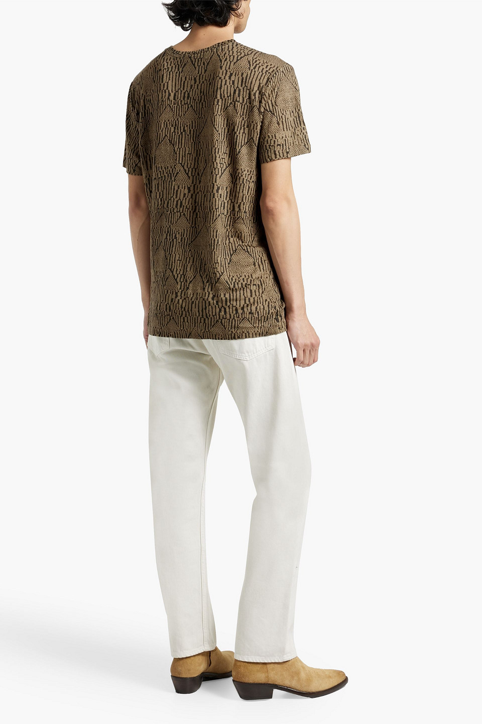 Isabel Marant Printed Linen-jersey T-shirt In Army Green