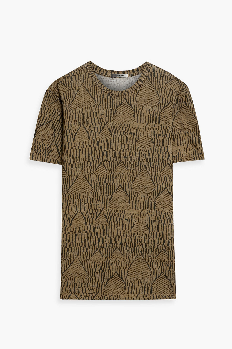 Isabel Marant Printed Linen-jersey T-shirt In Army Green