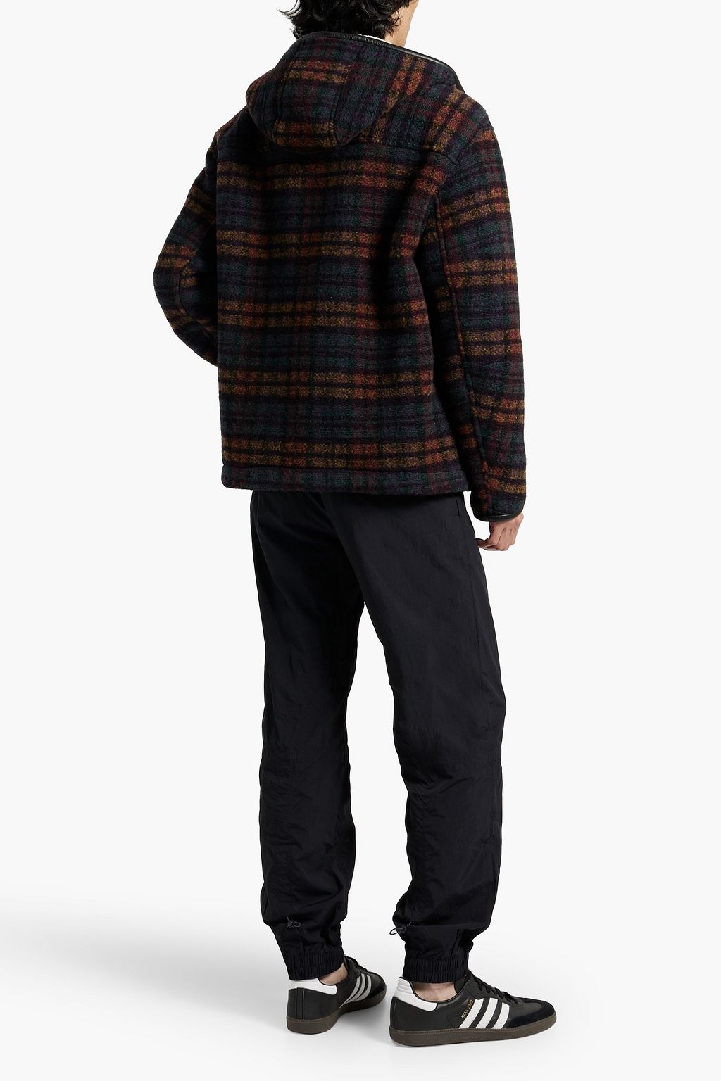 ISABEL MARANT Kurtis checked wool-blend fleece hooded jacket