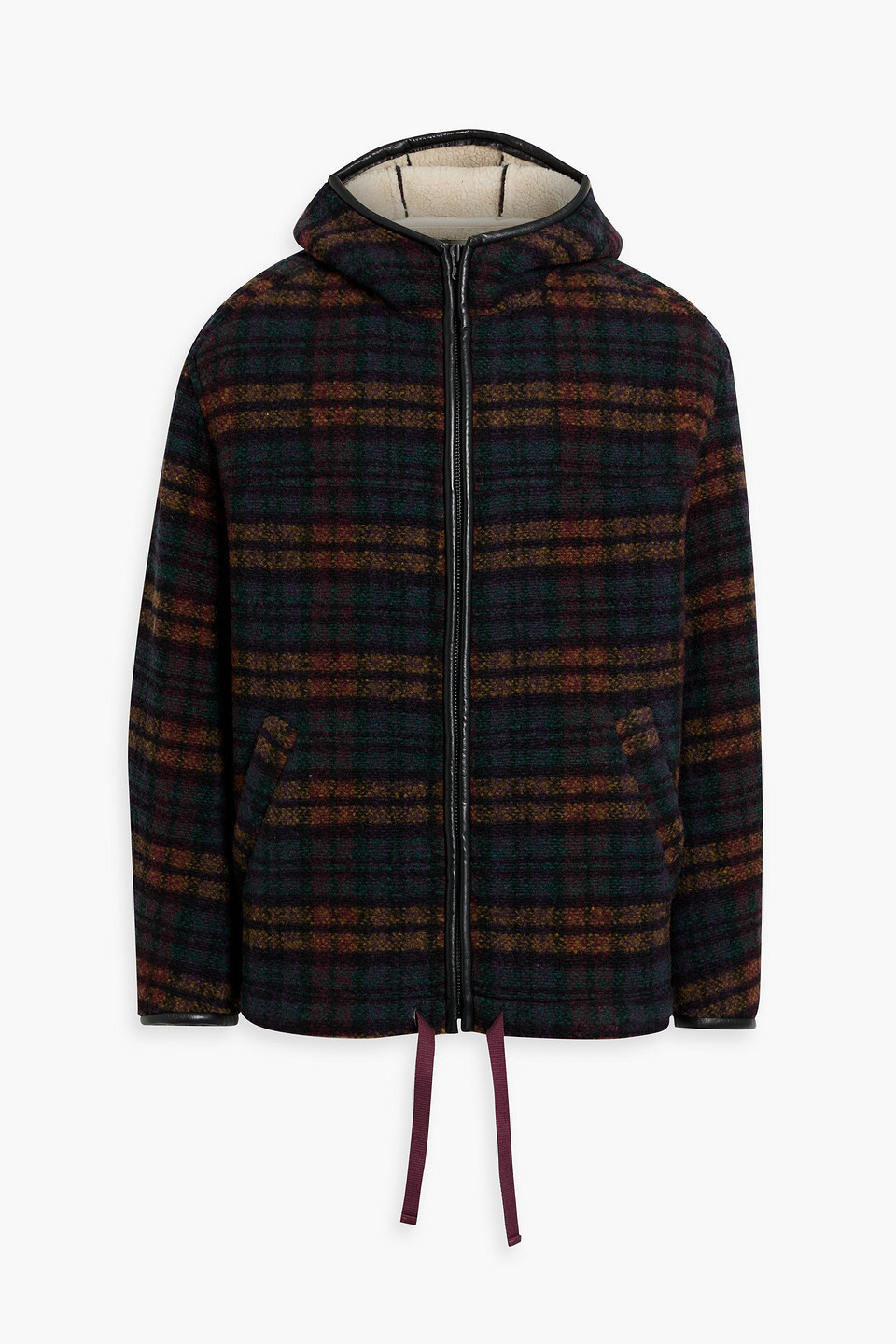 Isabel Marant Kurtis Checked Wool-blend Fleece Hooded Jacket In Green