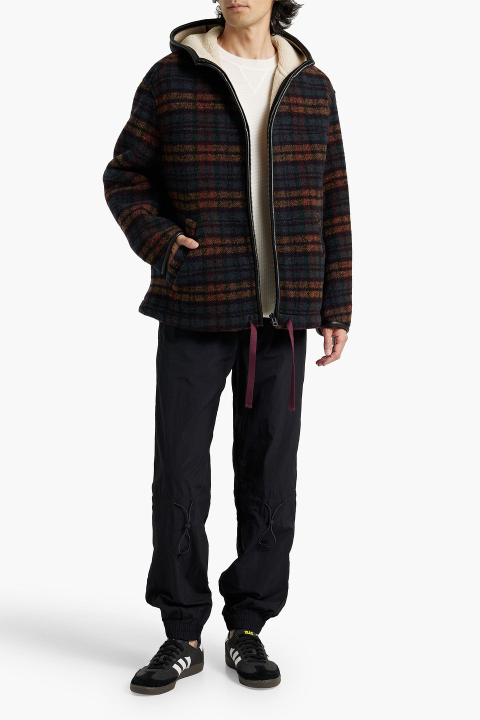 Isabel Marant Kurtis Checked Wool-blend Fleece Hooded Jacket In Dark Green